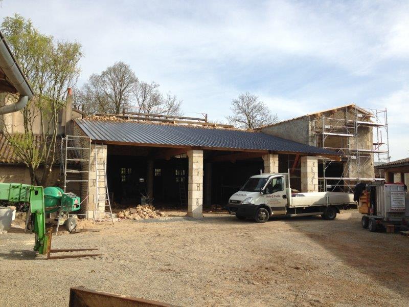 Restauration charpente chêne à Saint Maixent (79)